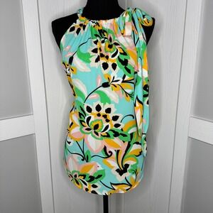 NY&C 7th Avenue Halter‎ Floral Top | Size Medium Sleeveless Summer Blouse
